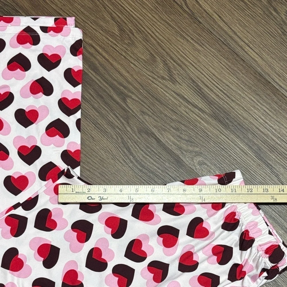 Kate Spade Heart Print Pajama Pants Pink Red Black Size S Soft Cute